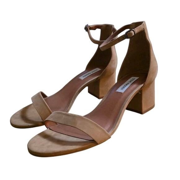Steve Madden Women's Sz 9M Irene Tan Ankle Strap Chunky Heels - Picture 2 of 7